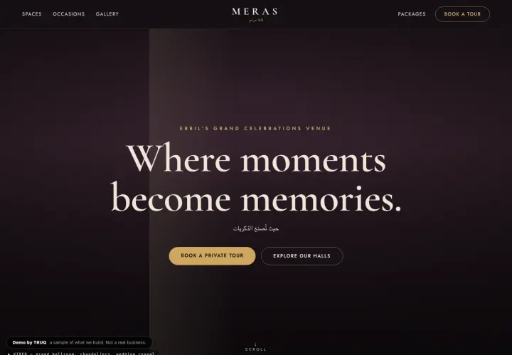 Event hall demo website by TRUQ